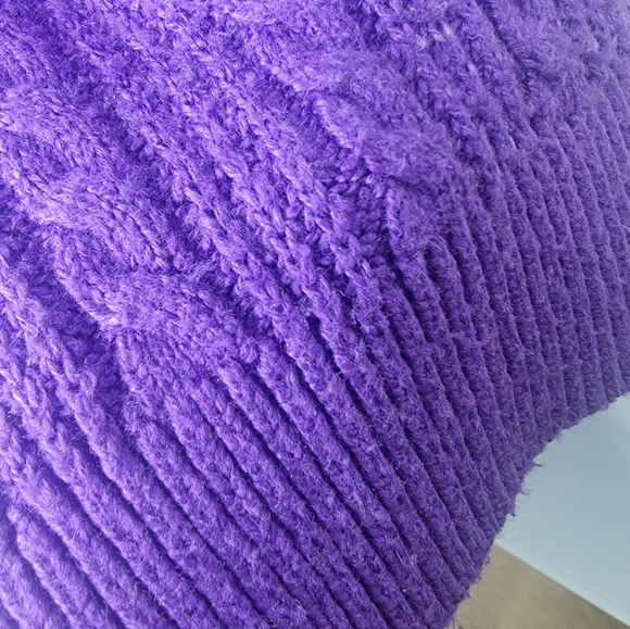 Talbots Rich Purple Crewneck Cable Knit Sweater Size M - Picture 5 of 14